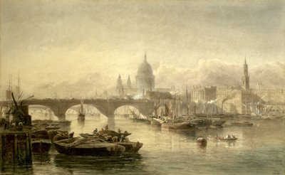 Cathédrale Saint-Paul et pont de Londres depuis le côté Surrey - Edward Angelo Goodall